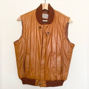 Vintage Leather Bomber Vest
